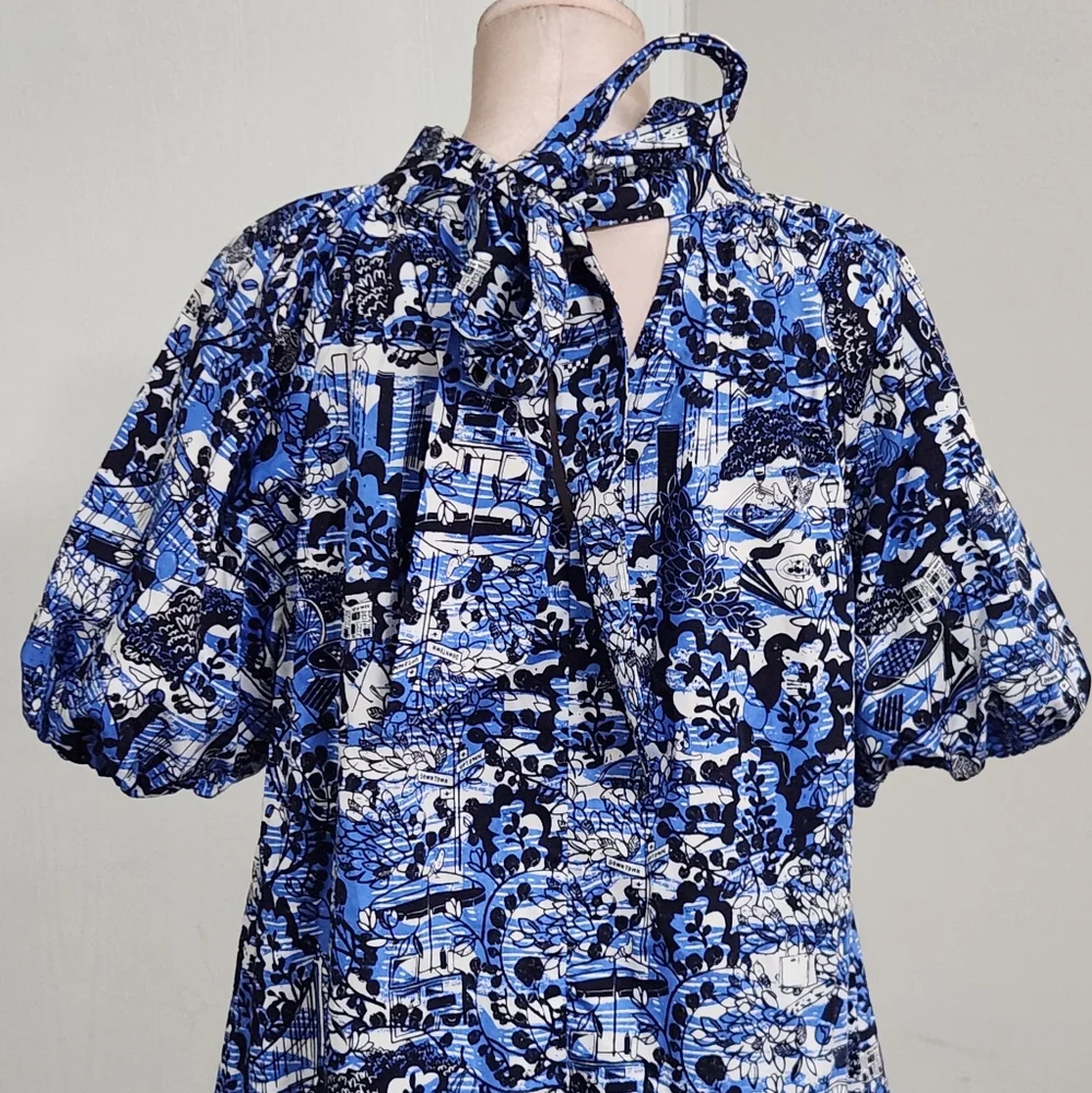 Kate‎ Spade Scenic Stroll Tie-Back Dress In Blazer Blue